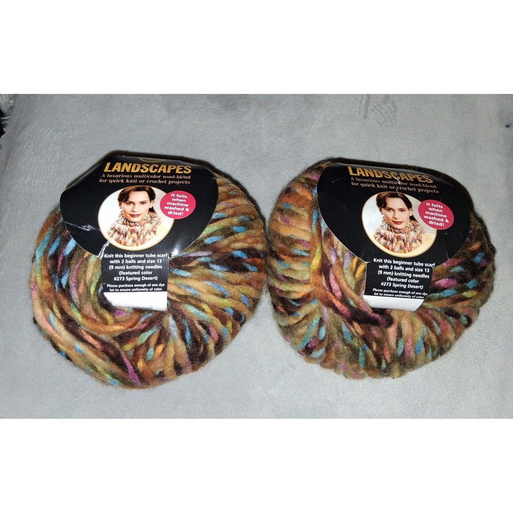 Lion Brand Landscapes Yarn Lot of 2 Multicolor Bulky 55 Yards Each NEW